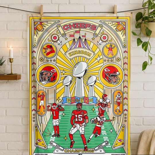 Kansas City Chiefs Fleece Blanket, Football Team Gift, Game Day Decor for Fans