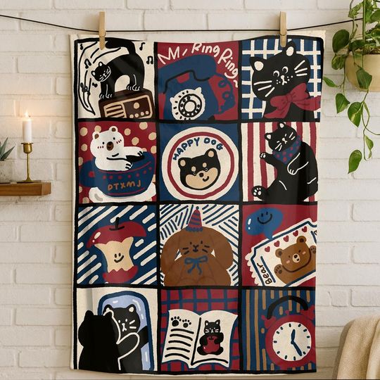 Discover Animal Blanket,Cute Blanket, Cartoon Blanket, Warm Blanket, Suitable For Sofa Leisure Or Bedroom Decoration, Soft Flannel Material