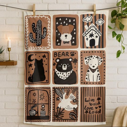 Discover Cute Blanket, Cartoon Blanket, Warm Blanket, Suitable For Sofa Leisure Or Bedroom Decoration, Soft Flannel Material