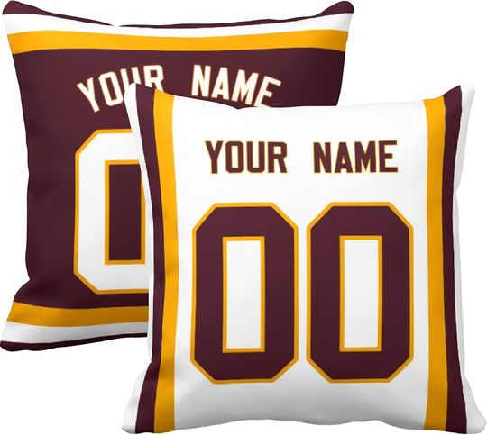 Wash1ngt0n Customized Throw Pillow Select Any Name & Number Gifts for Men Women Youth