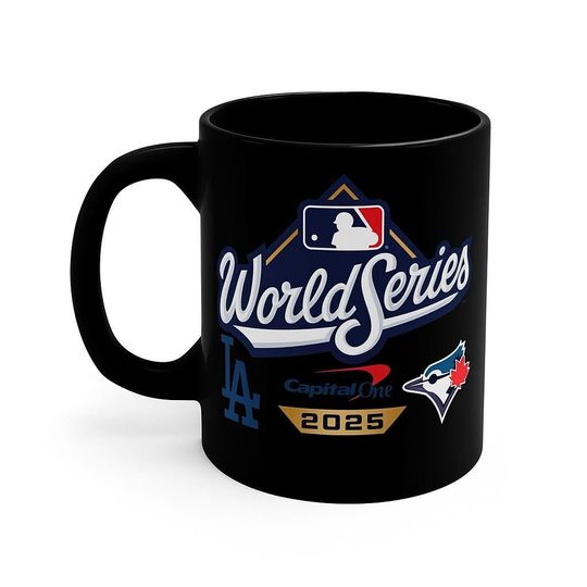 Black and white 2025 World Series Coffee Mug Dodgers vs Blue Jays, GIFT 11OZ 15OZ