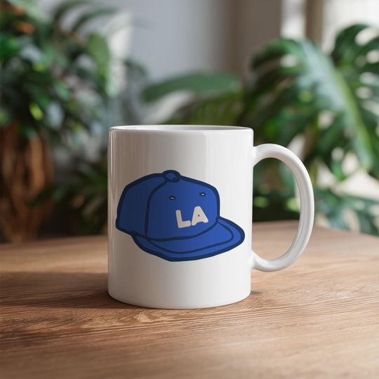 Discover Los Angeles Baseball Coffee Mug, LA Baseball Hat Ceramic Cup Home Decor