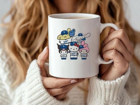 Discover Hello Kitty x Dodgers Mug | 2025 MLB World Series Champions Mug | Cute Baseball Fan Gift Cup
