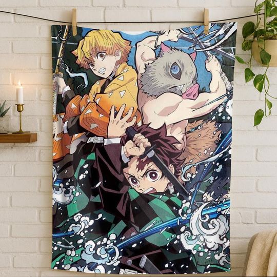 Discover Anime Demon Blanket, Fleece Anime Style Throw, Perfect for Fans
