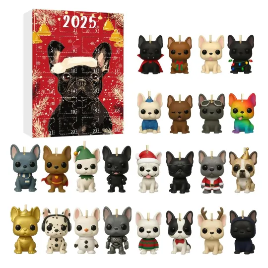 Discover Funny French Bulldog 2025 Advent Calendar, Christmas 24 Days Countdown Calendar