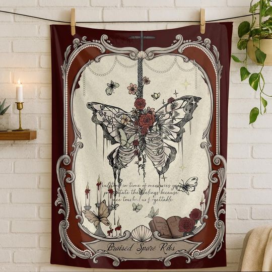 Discover Butterfly & Skeleton Fleece Blanket – Soft Flannel Sofa Throw for Home & Outdoor, Warm and Comfortable