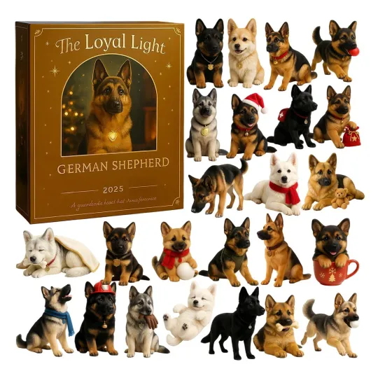 Discover German Shepherd Advent Calendar 2025, Christmas 2D Acrylic Dog Decor 24 Days