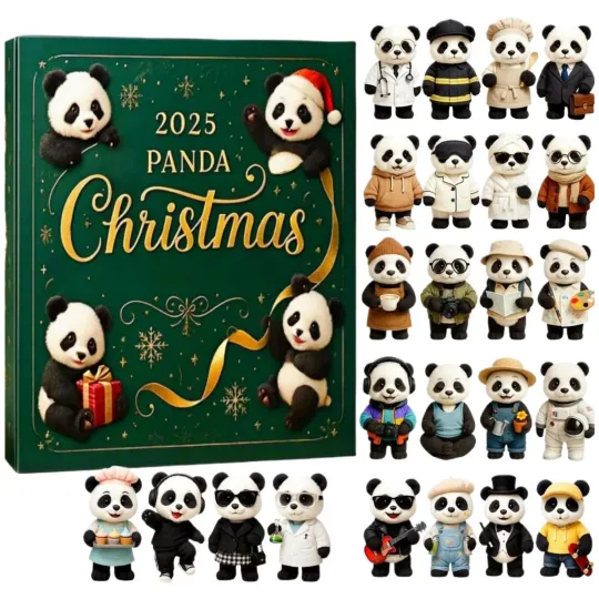 Discover Panda Christmas Advent Calendar 2025, 24 Day Acrylic Flat Ornament