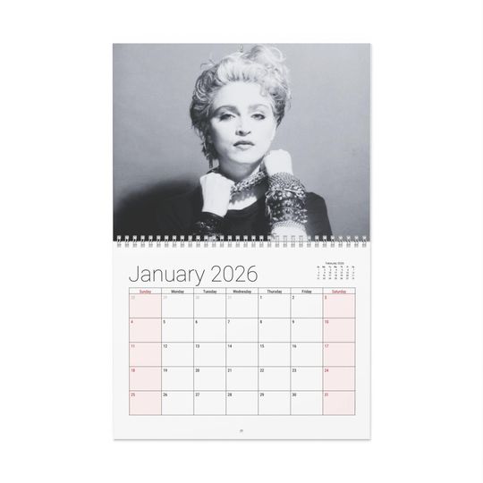 Madonna The First Album 2026 Wall Calendar Home Decor, Music Fan Gifts, Monthly