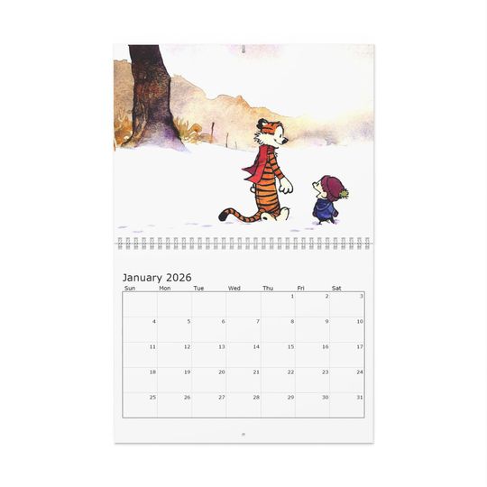 Discover 2026 Calvin and Hobbes Wall Calendar, Kids Monthly Planner