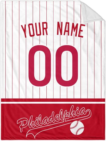 Philadelphia Blanket Throw Blanket Custom Any Name and Any Number Gifts for Men Women Baby