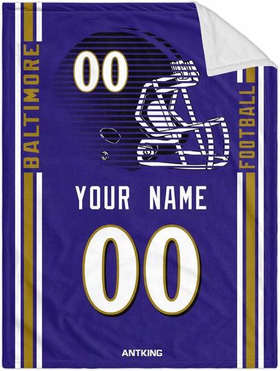 Baltimore Throw Blanket Custom Any Name and Number for Men Women Youth Gifts