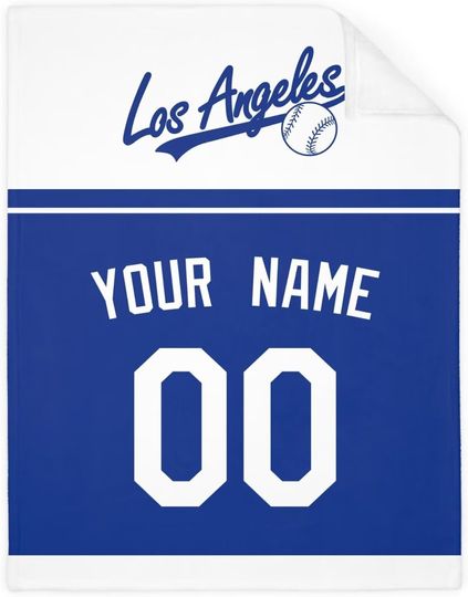 Discover Los Angeles Throw Blanket for Men Women Youth Boy Gifts Custom Name and Number Blanket