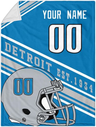Discover Detroit Throw Blanket Custom Blanket Personalized Any Name & Number Bed Tapestry Gifts for Men