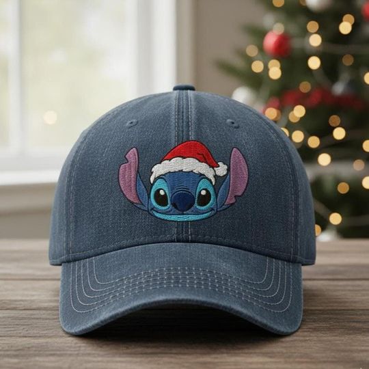 Discover Christmas Blue Monster Embroidered Baseball Cap, WDW Cartoon Embroidered Hat,Winter Holiday Hat