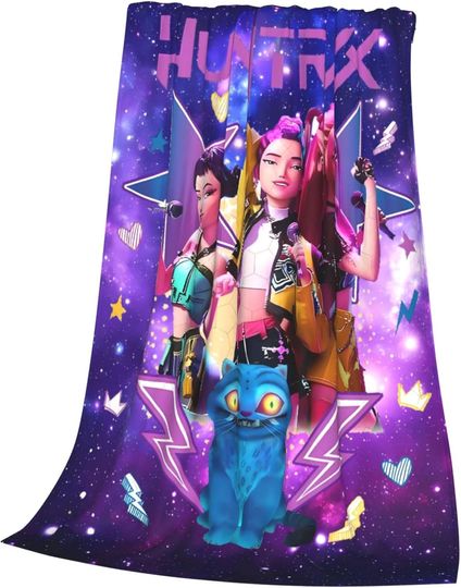 Discover Korean Pop Demon Hunter Blanket Soft Cozy Fleece K-Pop Lovers Throw Blanket Plush Fuzzy Flannel Cartoon Blankets and Throws for Kids Boys Girls Adults Gifts