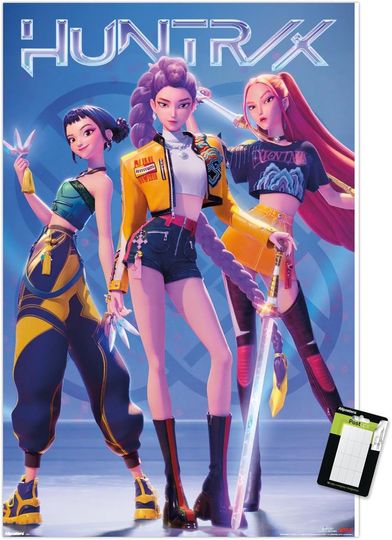 Discover Netflix KPop Demon Hunters  - Huntrix Hero Group Wall Poster, Poster & Mount Bundle