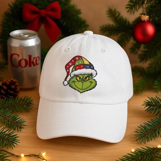 Discover Green Monster University Embroidered Baseball Cap, Christmas Green Monster Holiday Cap