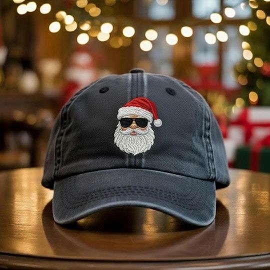 Discover Christmas Santa Embroidered Baseball Cap, Merry Christmas Winter Hat