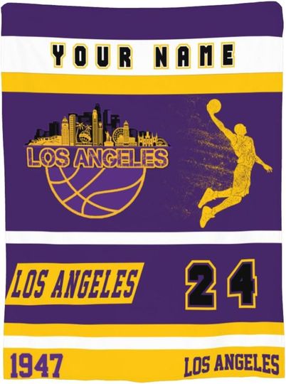 Discover Custom Blanket Personalized Throw Blanket Customized Fleece Blanket with Name Numbers Fans Gifts Mens Kids