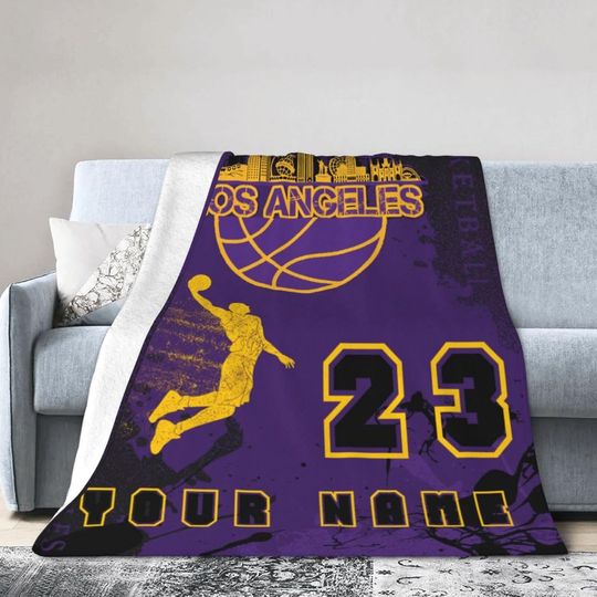 Discover Custom Blanket Personalized Throw Blanket Customized Fleece Blanket with Name Numbers Kids Fans Gifts