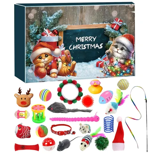 Discover 2025 Christmas Cat Advent 24 Days Kitten Toys Interactive Cat Toys