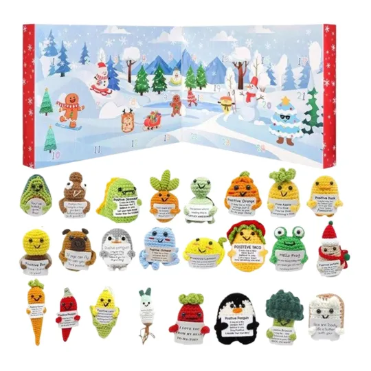 Discover Emotional Support Advent Calendar 2025 24 Days Knit Doll with Inspirational Card