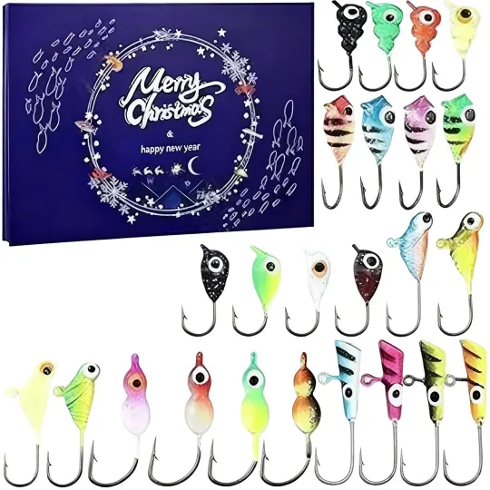 Discover Advent Calendar Fishing Christmas Countdown - 24 Days Fishing Lures Set Present