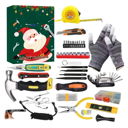 Discover 2025 Christmas Hand Tool Advent Calendar for Men Teen Boy, 24 Days Hand Tool Set