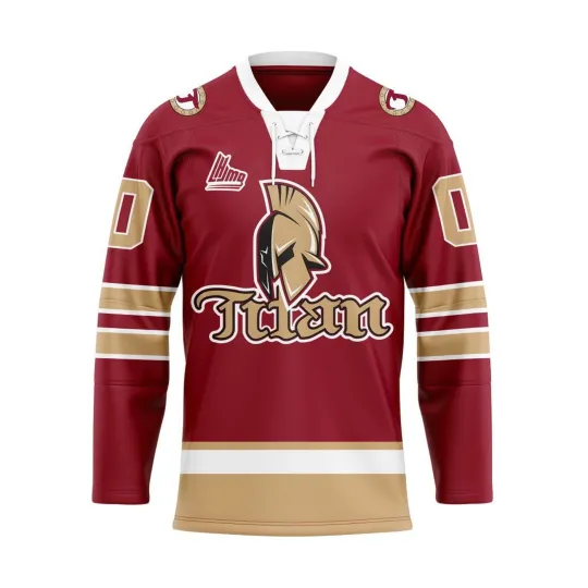 Discover Personalized Acadie-Bathurst Titan Red Lace Hockey Shirt Men's Fan Gear Gift
