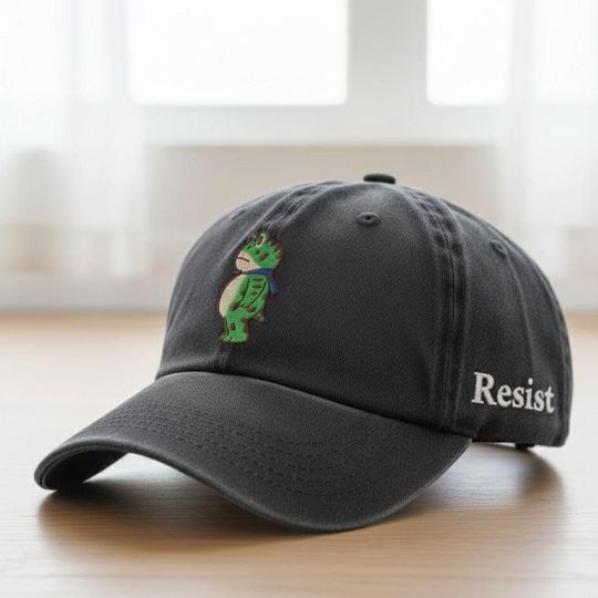 Discover Portland Frog Resist Embroidered Baseball Cap, Anti-ICE, Anti-Fascism, Anti-Trump, Vintage Activist Hat