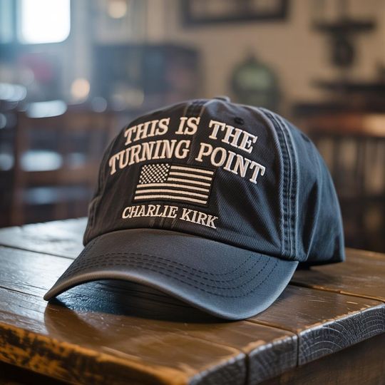Charlie Kirk Embroidered Baseball Cap  This Is The Turning Point Embroidered Cap  Justice For Charlie Kirk Baseball Cap