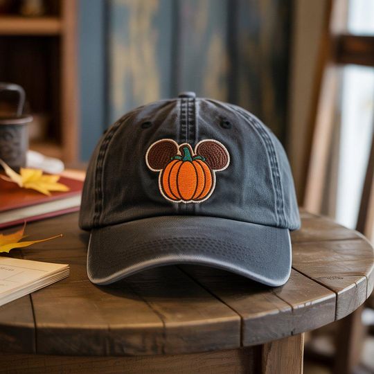 Discover Halloween Pumpkin Mouse Embroidered Baseball Cap, WDW Cartoon Embroidered Hat, MK Mouse Spooky Season Gift