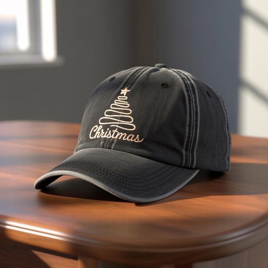 Discover Christmas Tree & Santa Embroidered Baseball Caps for Winter Gifts