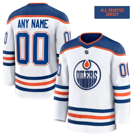 Discover Personalized Edmonton Oilers Hockey Shirt White Away Kits Men's Fan Gear Gift