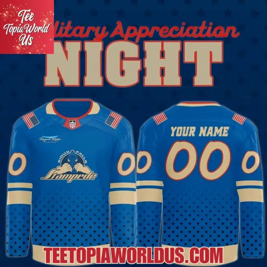 Discover Personalized Sioux Falls Stampede Military Appreciation Night 2025 Shirt Men's