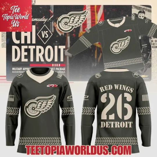 Discover Personalized Detroit Red Wings Military Appreciation 2025 Hockey Shirt Fan Gear