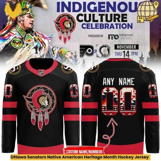 Discover Personalized Ottawa Senators Native American Heritage Month Hockey Shirt Gift