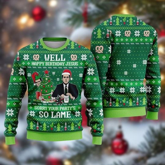 Discover Michael Scott Ugly Christmas Sweater, Sorry Your Party's So Lame Xmas Sweatshirt