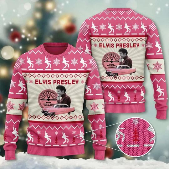 Discover Elvis Presley Xmas Ugly Sweater, Elvis King Holiday Sweater, Rock And Roll Music Xmas Sweater