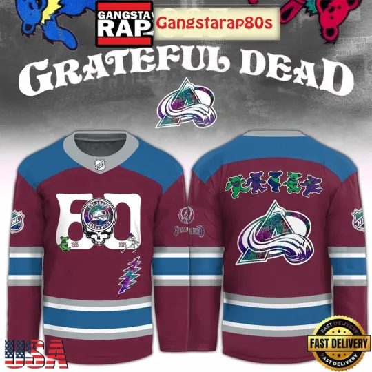 Personalized Colorado Avalanche x Grateful Dead 60 Years Hockey Shirt Fan Gear