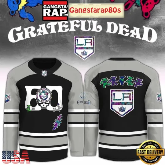 Personalized Los Angeles Kings  x Grateful Dead 60 Years Hockey Shirt Fan Gear