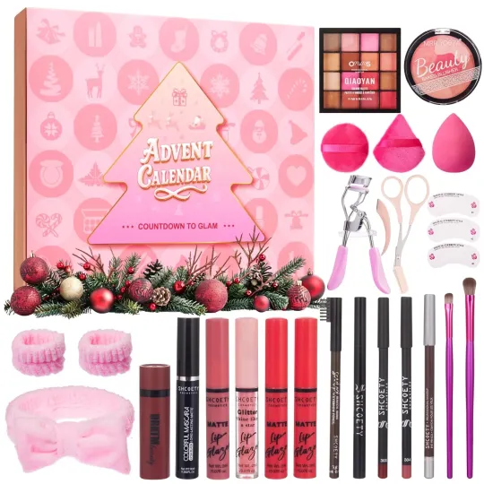 Discover Acrylic Advent Calendar Blind Box, Makeup 24-Day Beauty Countdown Gift Set for Teen Girls