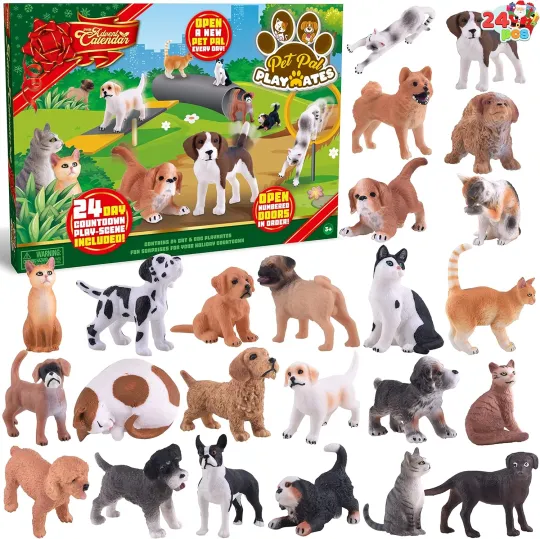 Discover Acrylic Advent Calendar Blind Box Animal Advent Calendar 2025, 24 Days Dog & Cat Christmas Countdown Gift for Kids