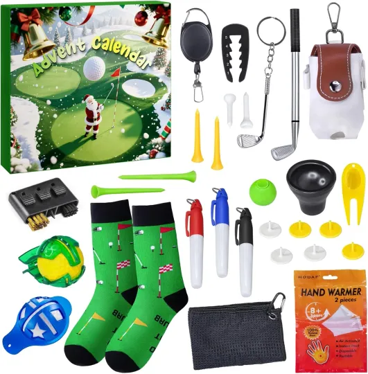 Discover Advent Calendar 2025 Golf Set, 24 Days Golf Accessories, Decor for Men