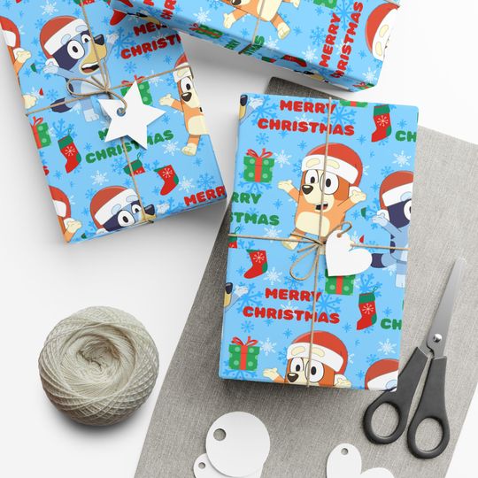 Discover BlueyDad Christmas Wrapping Paper: Festive Cartoon Gift Wrap, Christmas 2025