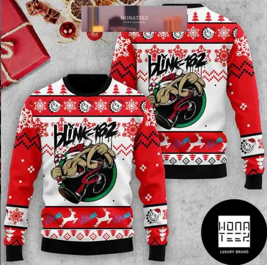 Discover B182 Bunny Santa With White Reindeer 2024 Christmas Ugly Sweater