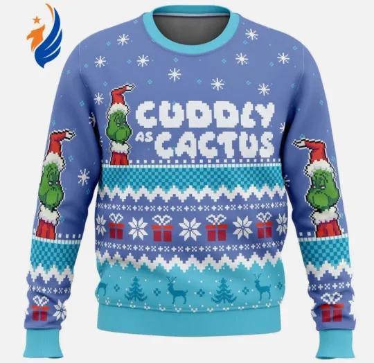Discover Cuddly Cactus funny character Ugly Christmas Sweater Festive &amp