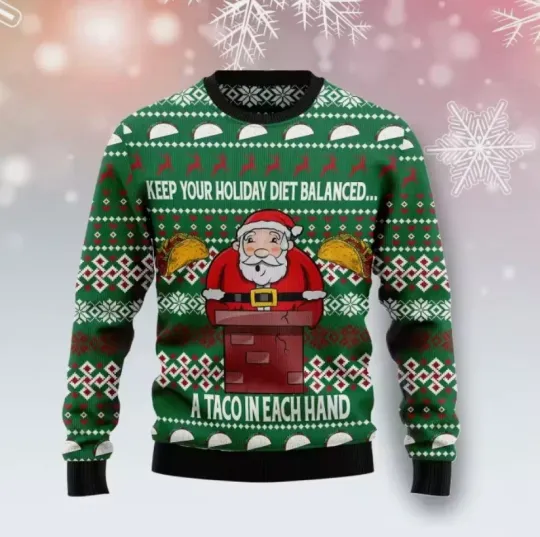 Discover 2025 Men Ugly Christmas Sweater Funny Santa Claus 3D Printed Pullovers Sweater
