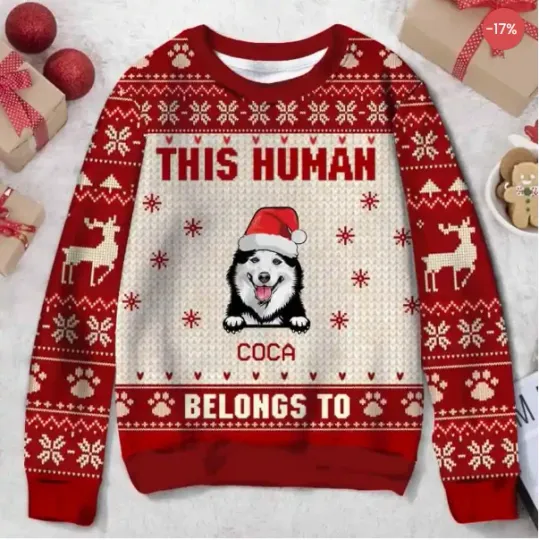 Christmas Dog Mom Dad Ugly Christmas Sweater